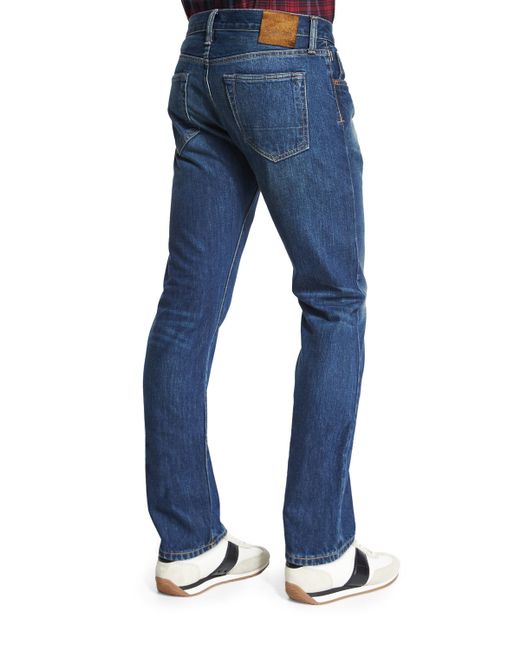 Tom ford Straight-fit Vintage-wash Selvedge Denim Jeans in Blue for Men ...