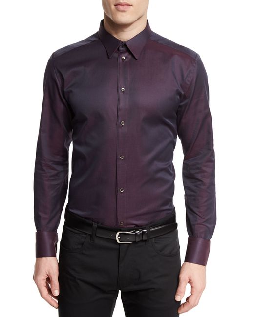 Dolce & gabbana Iridescent Long-sleeve Woven Sport Shirt in Purple for ...