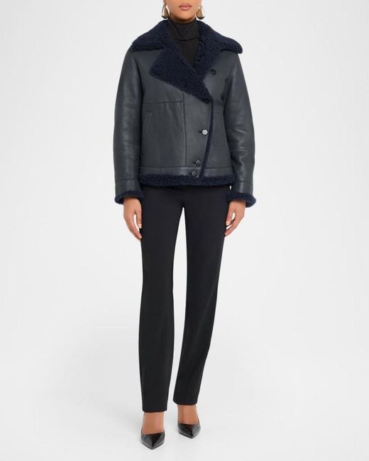 Akris Blue Arno Lamb Shearling Jacket