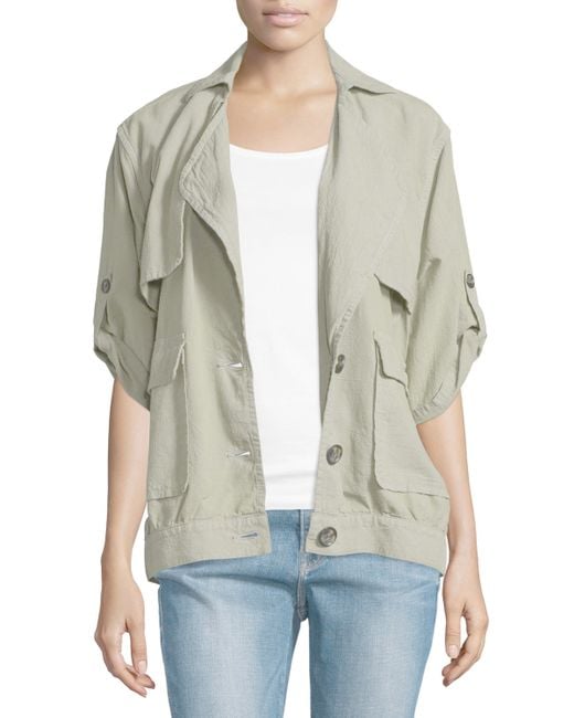 Frame Oversized Half-sleeve Jacket in Green | Lyst