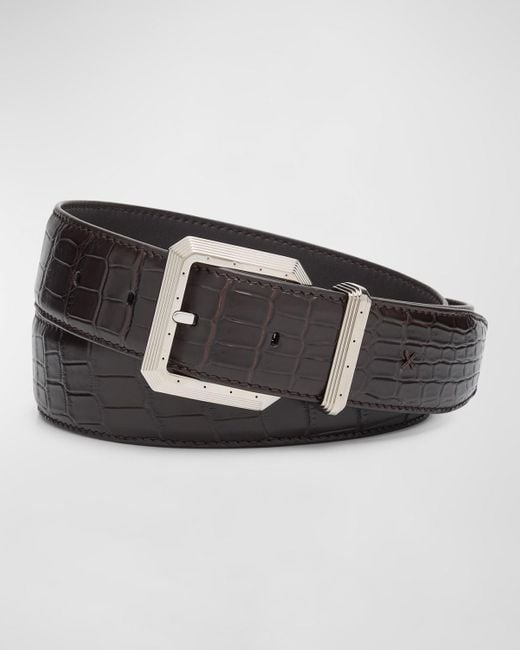 Stefano Ricci Multicolor Crocodile Leather Belt for men