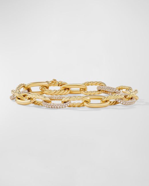 David Yurman Metallic Madison Chain Bracelet With Diamonds In 18k Gold, 8.5mm