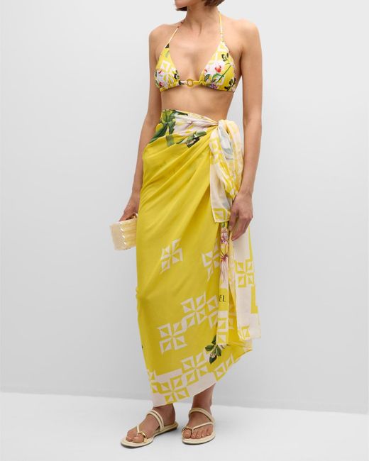 Lise Charmel Yellow Jardin Delice Long Pareo Coverup