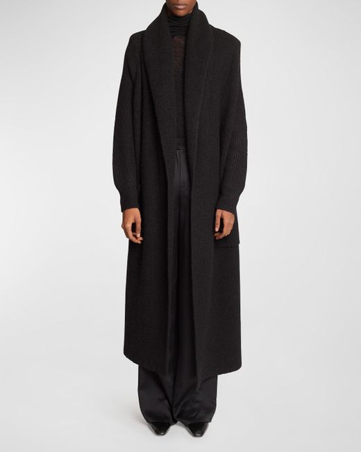 Saint Laurent Black Long Wool-blend Cardigan for men