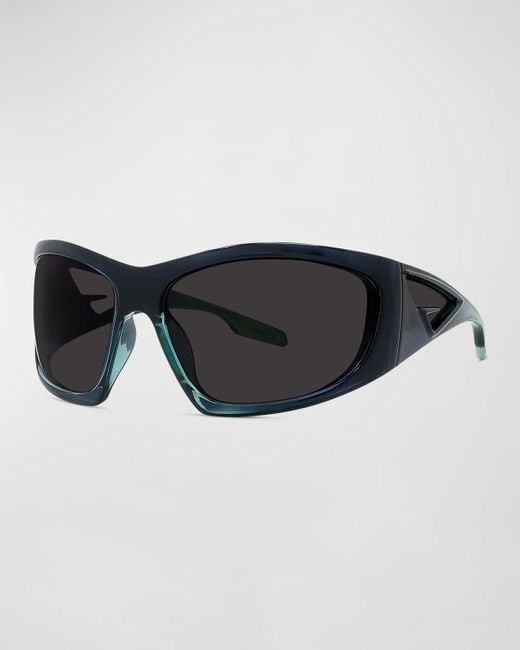 Givenchy Black Giv Cut Rectangle Sunglasses for men