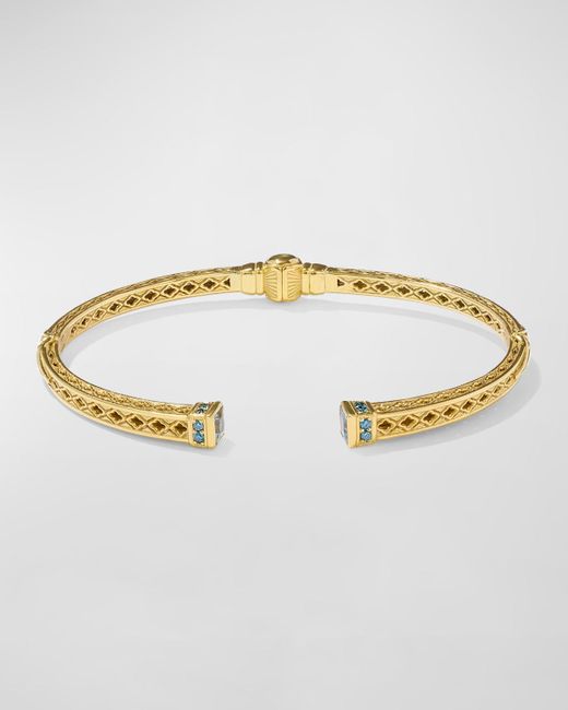 Konstantino Metallic 18k Yellow Gold Aquamarine And Blue Diamond Bracelet