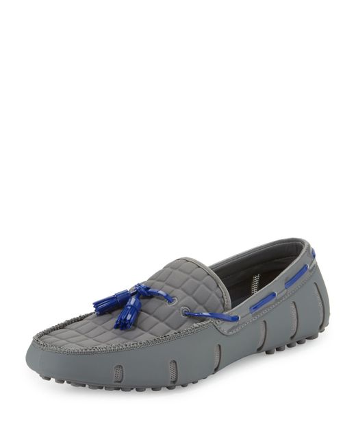 swims tassel loafer swims rubber tassel loafer with faux croc trim in gray lyst swims tassel loafer swims rubber tassel loafer with faux croc trim in gray lyst