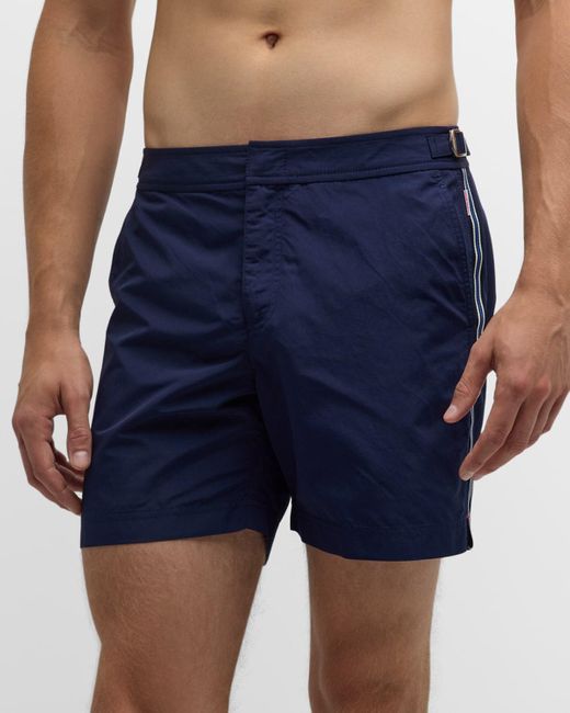 Orlebar Brown Blue Bulldog Tape Stripe Swim Shorts for men