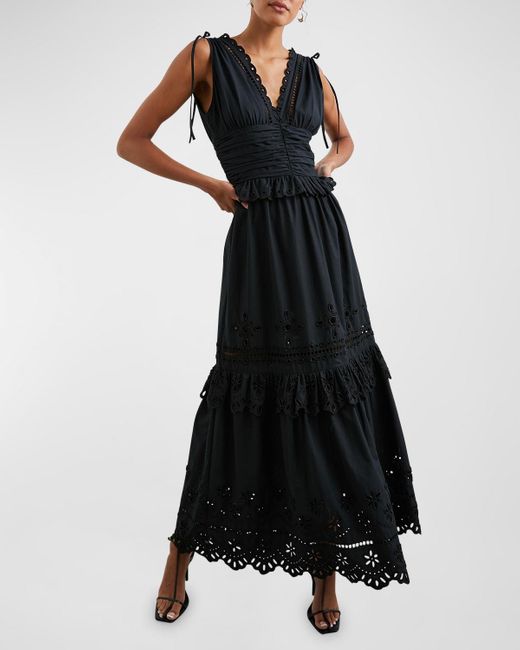 Rails Black Esmeralda Embroidered Maxi Dress