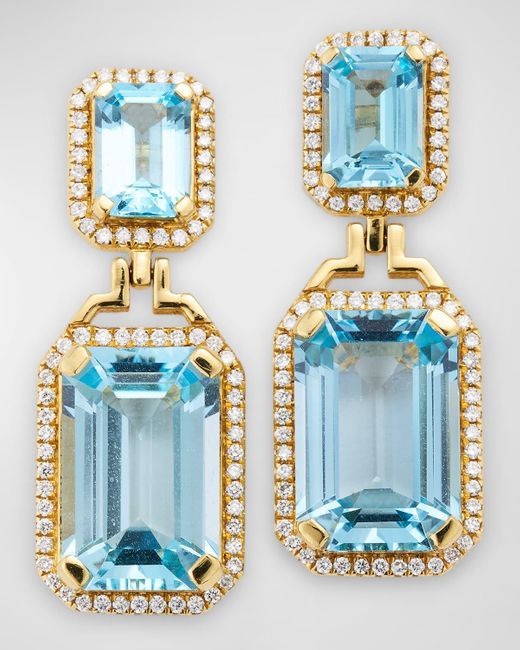 Goshwara Blue 18K Topaz & Diamond Earrings