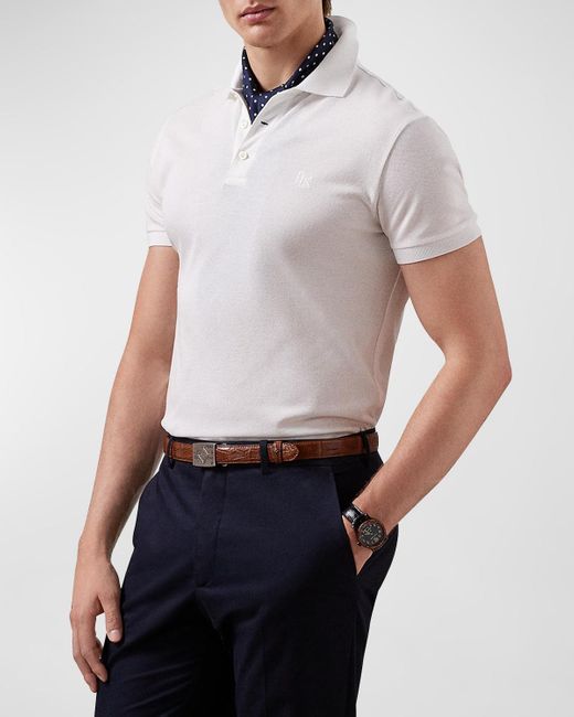 Ralph Lauren Purple Label White Mercerized Pique Polo Shirt for men