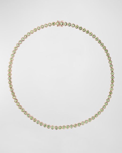 Emily P. Wheeler Natural Demantoid Tennis Necklace In 18k Rose Gold