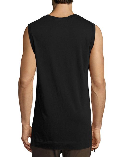 helmut lang mesh combo logo tank in black for lyst helmut lang mesh combo logo tank in black for lyst