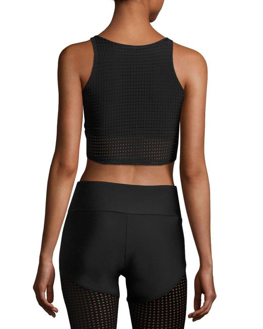 Onzie Perforated Mesh Crop Top/sports Bra in Black | Lyst