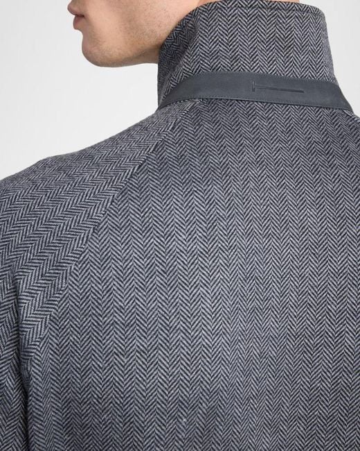 Tom Ford Gray Apos;S Herringbone Full-Zip Jacket for men