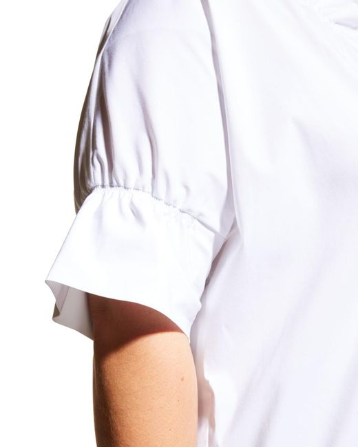 Finley White Plus Size Crosby Solid Ruffle Shirt