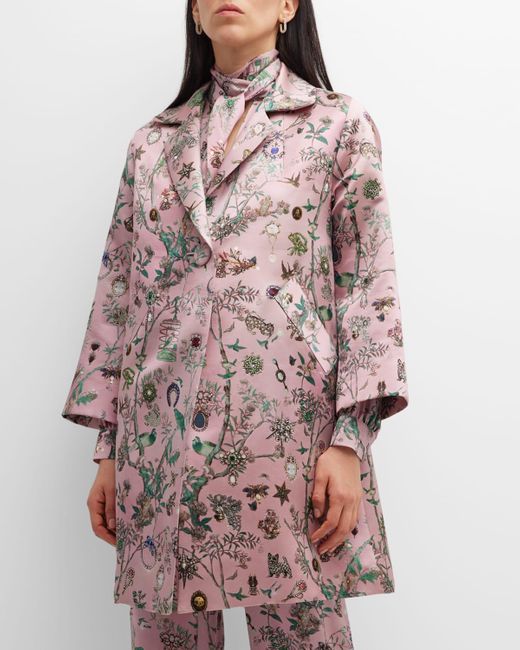 Libertine Multicolor Pauline De Rothschild Notched Lapel Top Coat With Crystal Detail