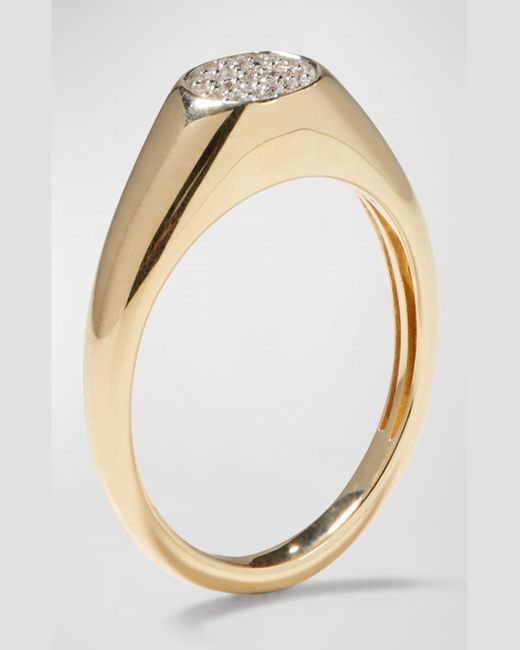 Sydney Evan Natural 14K Round Diamond Signet Pinky Ring