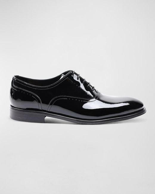 Bruno Magli Black Arno Sera Patent Leather Oxford Shoes for men