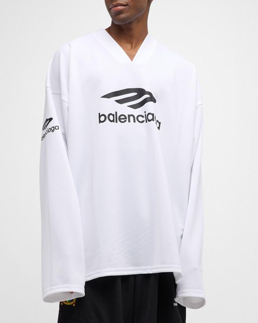 Balenciaga White 3b Sports Icon Ski Long-sleeve T-shirt for men