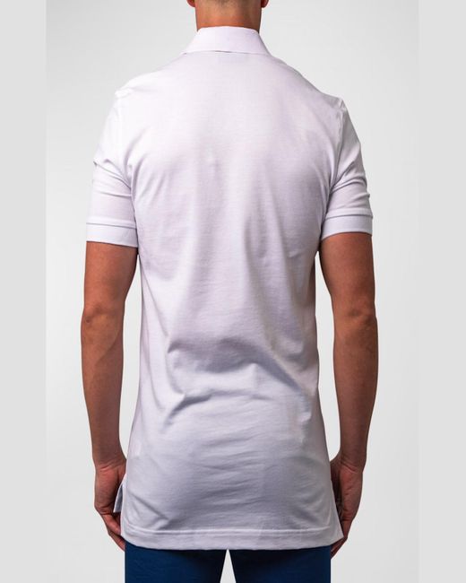 Maceoo White Mozart Tipped Polo Shirt for men