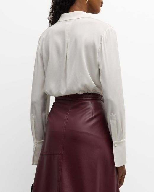 Kobi Halperin White Larissa Split-Cuff Button-Down Blouse