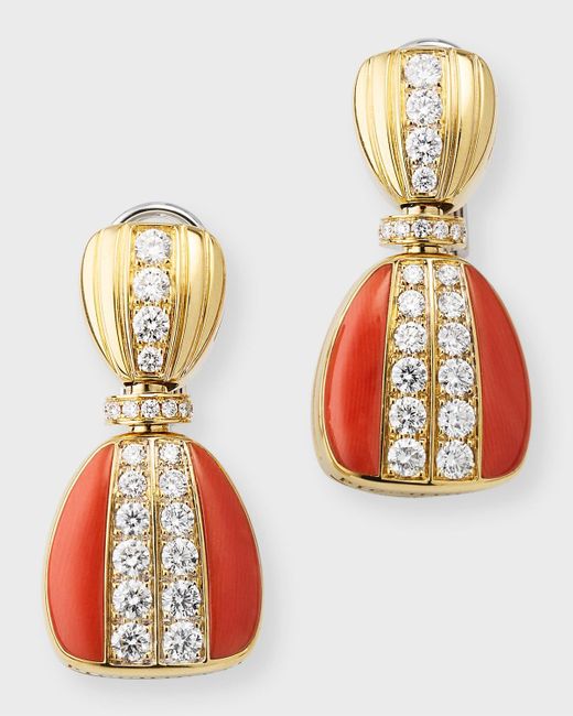 Picchiotti Red 18k Gold Reversible Diamond Earrings