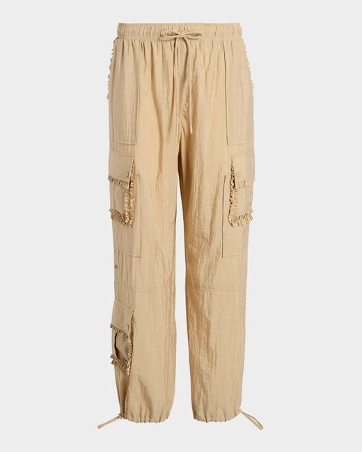 Cinq À Sept Natural Nitsan Ruffle Pull-On Parachute Pants