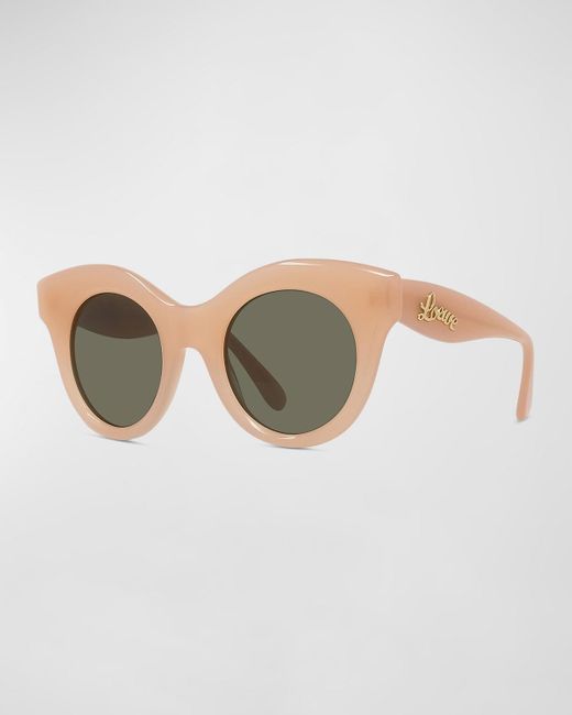 Loewe Pink Curved Logo Acetate & Nylon Cat-eye Sunglasses