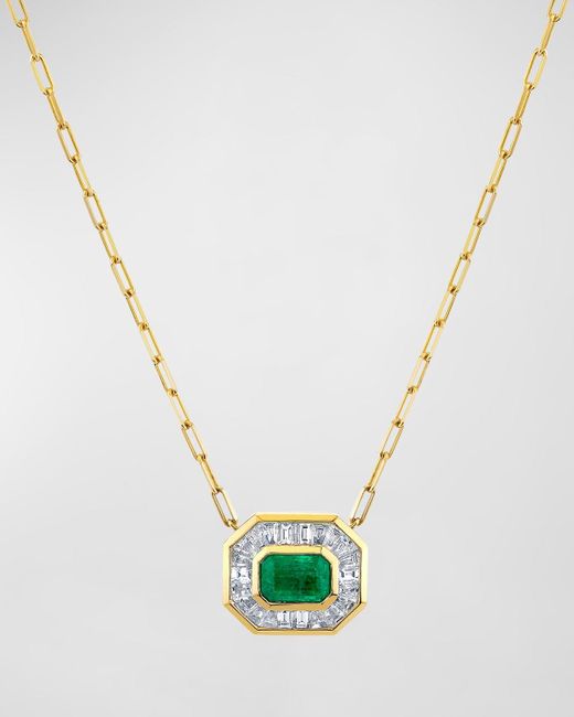 SHAY Metallic 18K Emerald Link Pendant Necklace