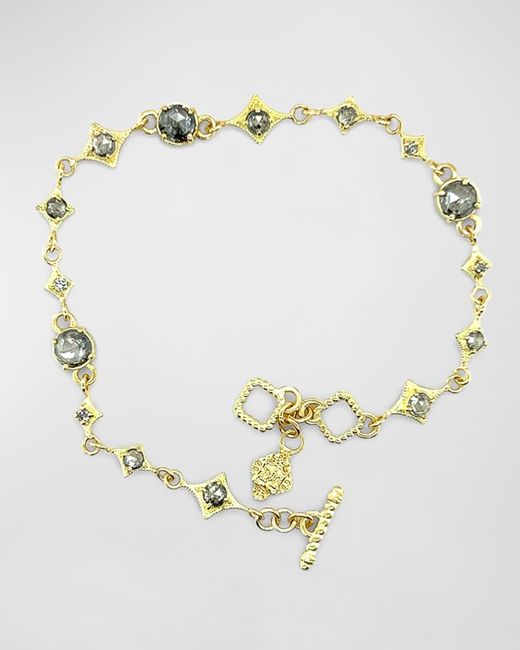 Armenta Metallic 18k Yellow Gold Grey Diamond Chain Bracelet