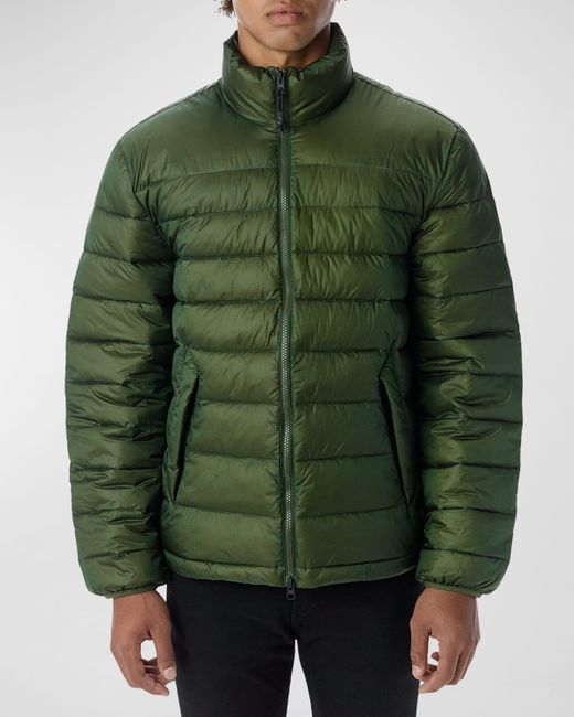The Very Warm Green Packable Funnel-neck Puffer Jacket for men