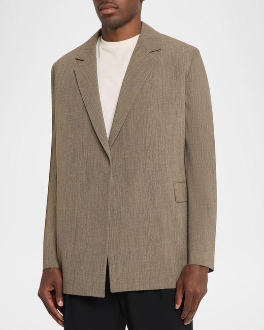 The Row Natural Apos;S Devlin Wool Concealed-Front Blazer