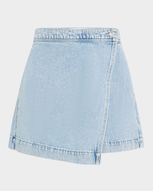 PAIGE Blue Aven Denim Mini Skirt