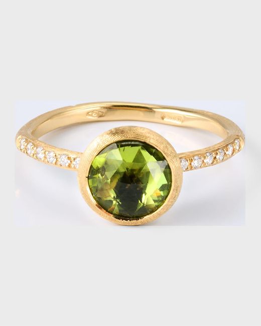 Marco Bicego Multicolor Jaipur Color Stackable Ring With Peridot And Diamonds, Size 7