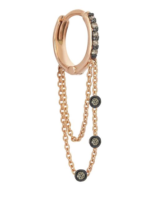 Kismet by Milka Metallic Colors 14K Rose Triple-Chain Hoop Earring With Champagne Diamonds, Each