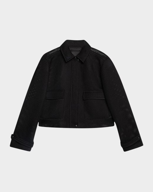 Max Mara Black Strenna Mesh Zip Jacket
