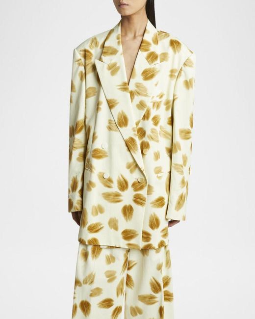 Dries Van Noten Metallic Blessy Oversized Double-Breasted Jacket