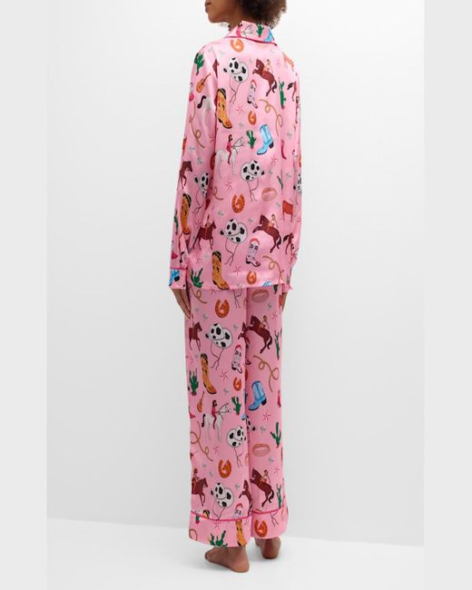 Karen Mabon Pink Printed Cropped Pajama Set