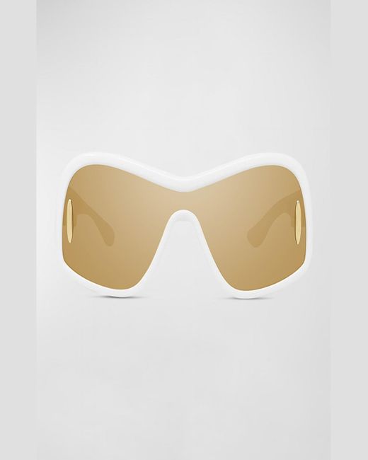 Loewe Natural Anagram Mirrored Acetate Shield Sunglasses