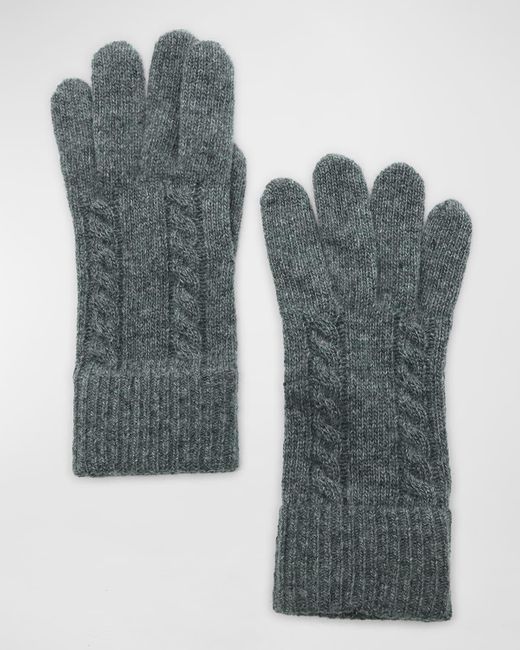 Portolano Blue Cashmere Cable Knit Gloves