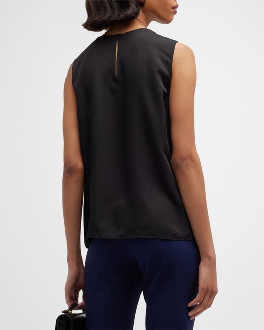 Theory Black Silk Straight Shell Top