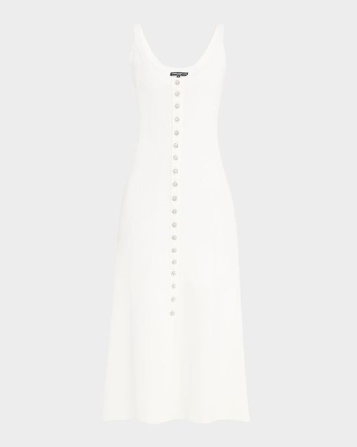 Generation Love White Sharon Sleeveless Crystal-Button Sweater Dress