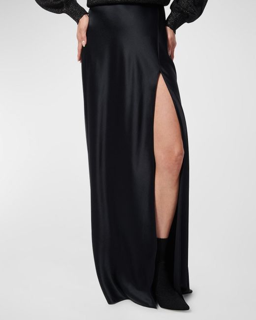 Cami NYC Black Silk Maxi Slit Skirt
