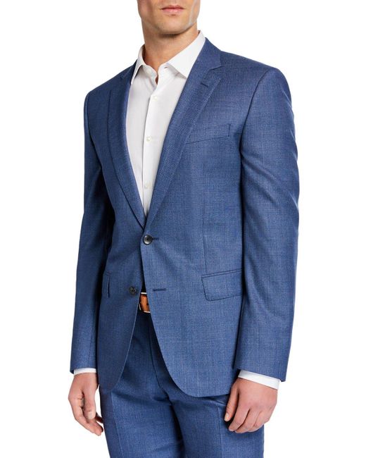 BOSS by Hugo Boss Blue Two-piece Slim-fit Wool Suit for men
