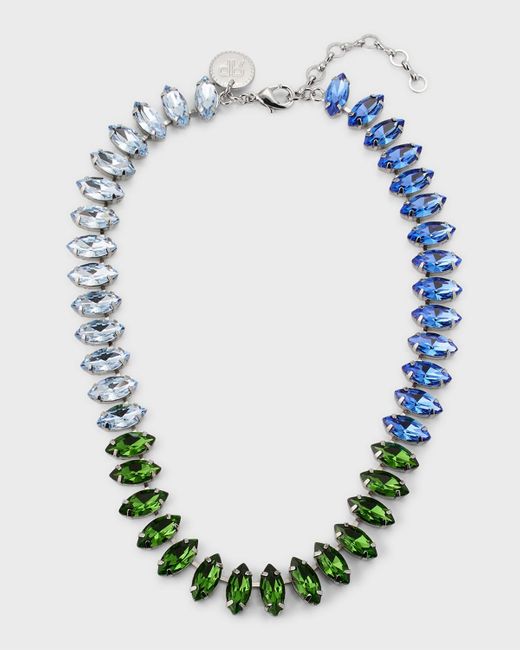 Rebekah Price Blue Emilie Aurora Crystal Silvertone Necklace