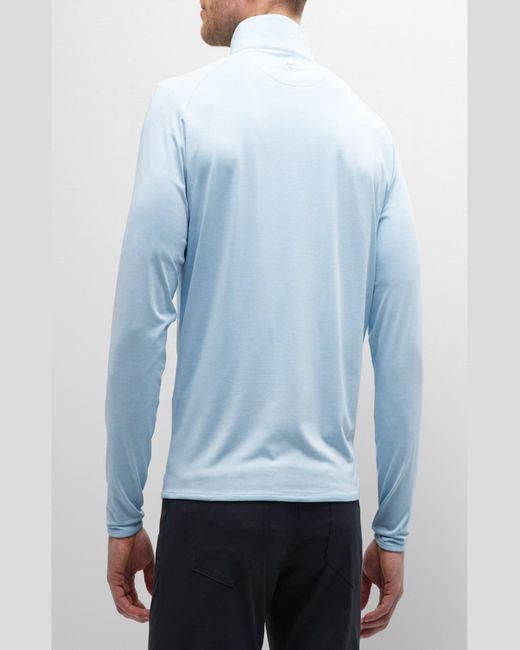 Peter Millar Blue Stealth Performance Stretch Quarter-zip Sweater for men