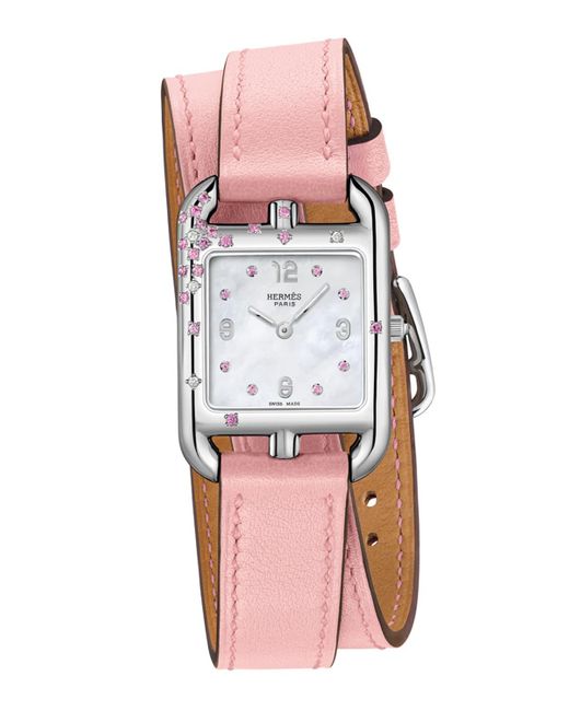 Hermès White Cape Cod Watch, 23 X 23 Mm