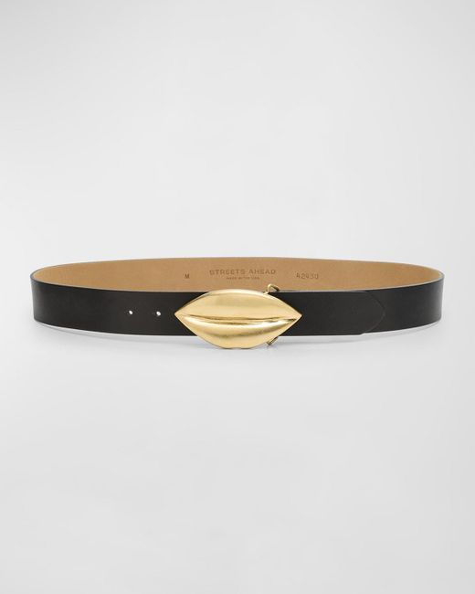 Streets Ahead Natural Golden Lip Smooth Leather Belt