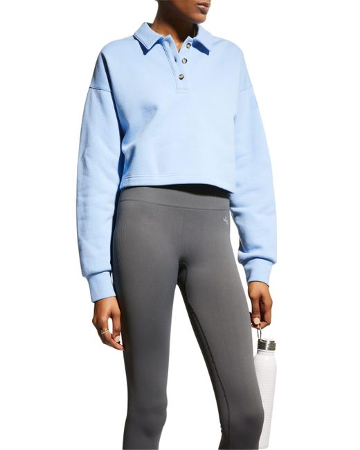Alo Yoga Polo Club Henley Pullover Sweatshirt in Blue